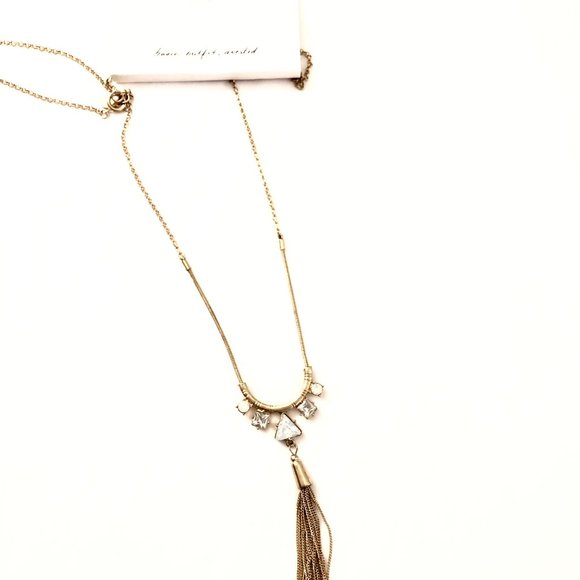 Ann Taylor Tassel Opal Pendant necklace NWT 49.50 - Picture 3 of 5